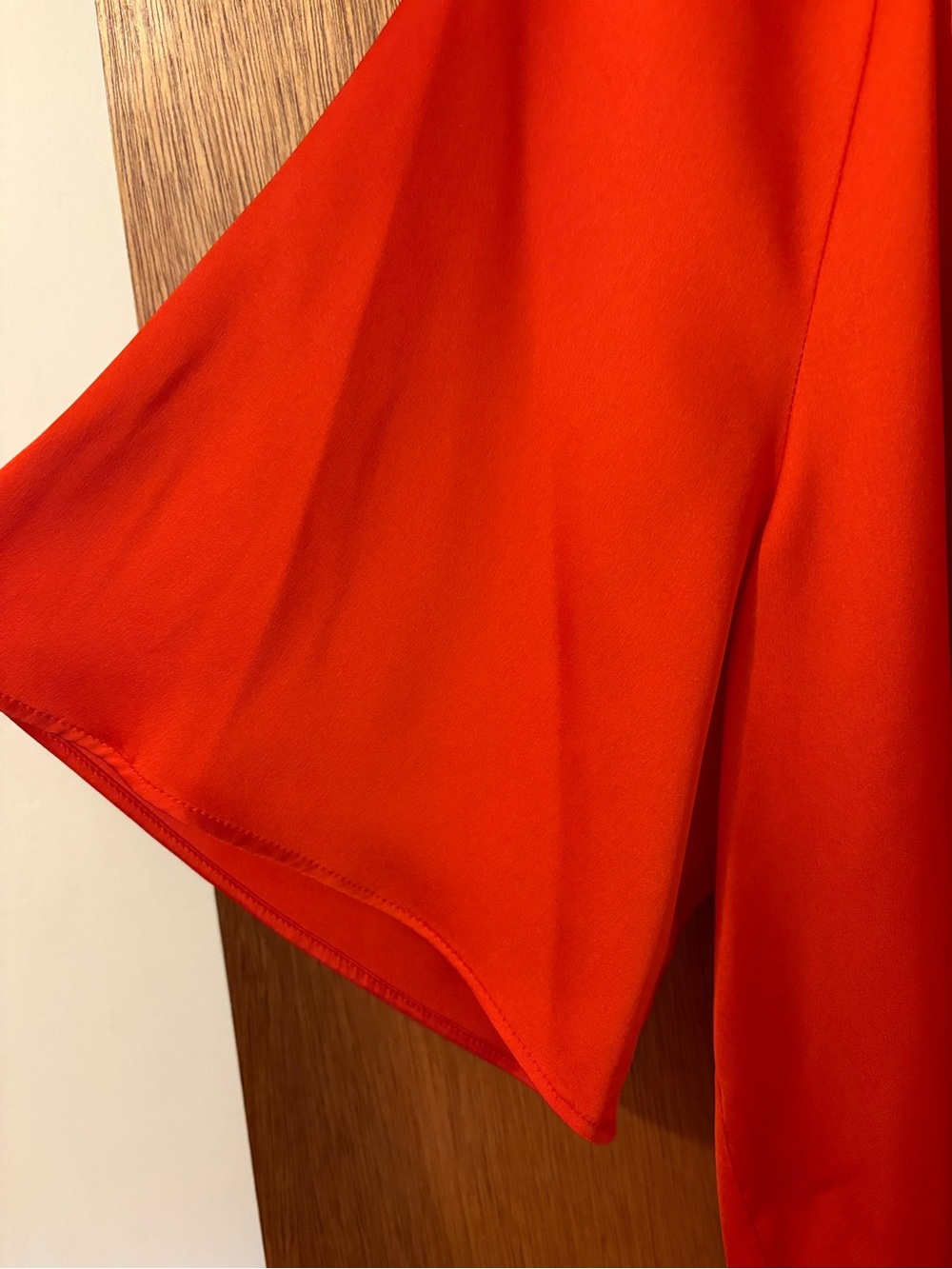 W by Worthington Orange Tie-Neck Satin Blouse NWT - Picture 4 of 6